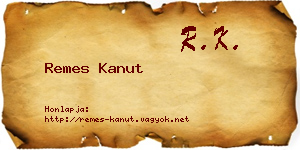 Remes Kanut névjegykártya